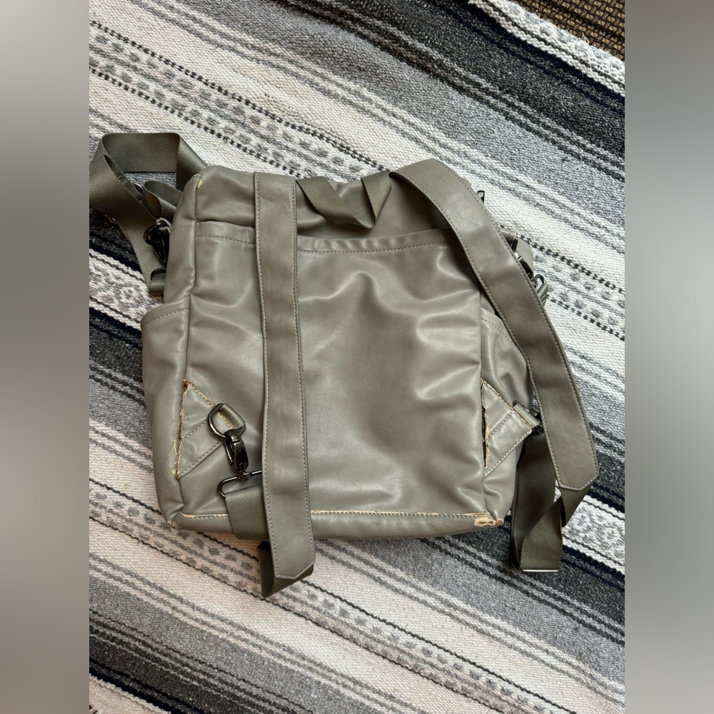 Grey Azaria Vegan Leather Diaper Bag - Picture 7 of 9